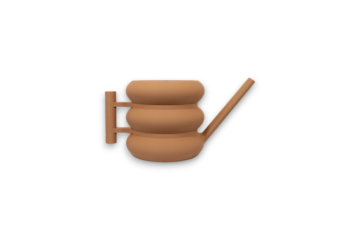 Brown watering can on a white background