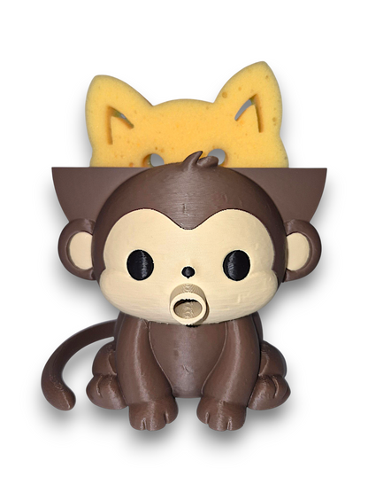 Milo the Monkey - Round Sponge Holder – by 3D4pets