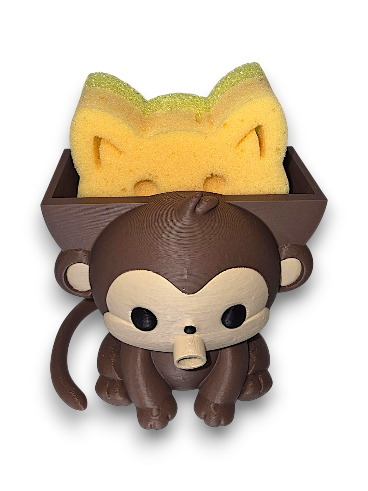 Milo the Monkey - Round Sponge Holder – by 3D4pets