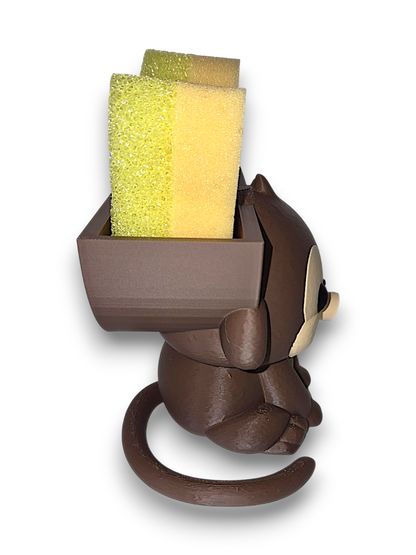Milo the Monkey - Round Sponge Holder – by 3D4pets