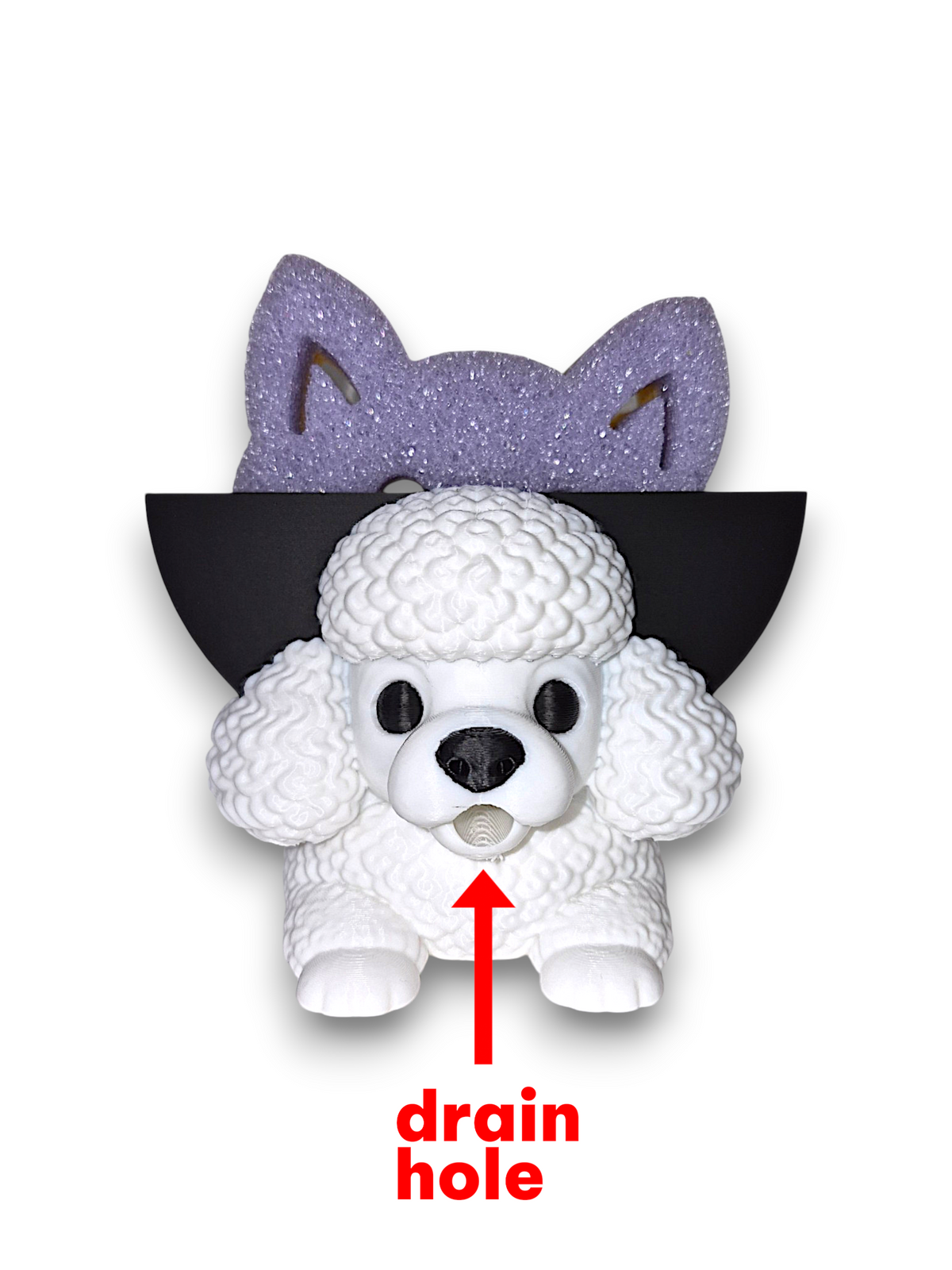 PomPom the Poodle – Round Sponge Holder – by 3D4pets