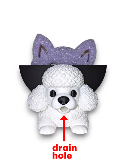 PomPom the Poodle – Round Sponge Holder – by 3D4pets