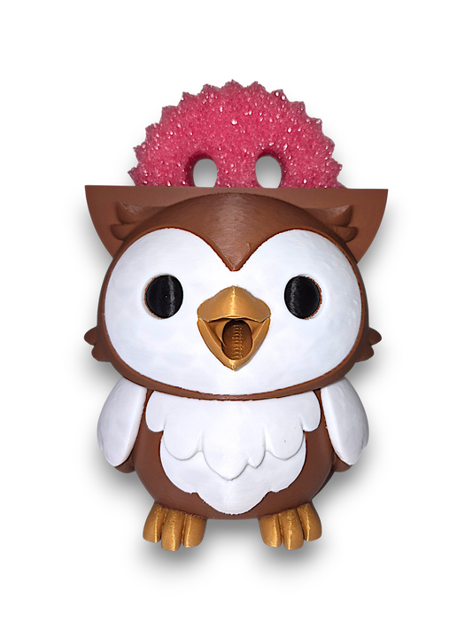 Oliver the Owl Round Sponge Holder – by 3D4pets