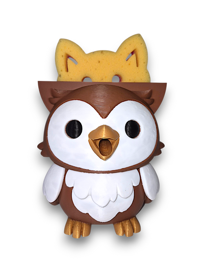 Oliver the Owl Round Sponge Holder – by 3D4pets