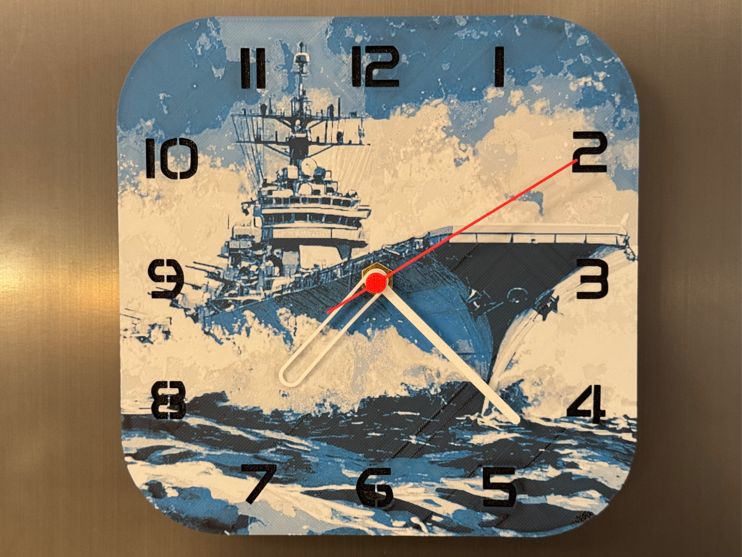 Steel Armada – Square HueForge Clock – Designed by cP3D