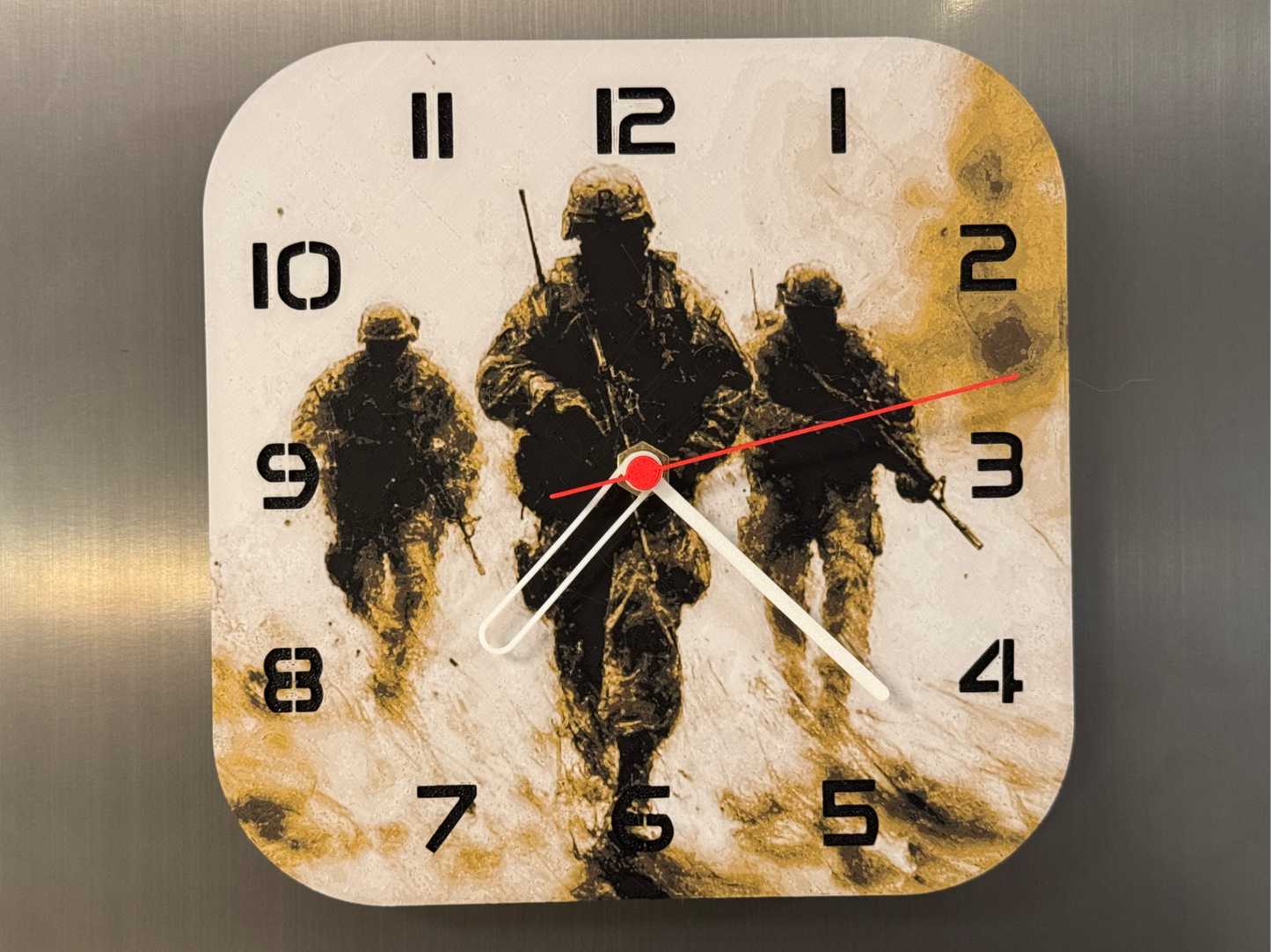 Ground Force – Square HueForge Clock – Designed by cP3D