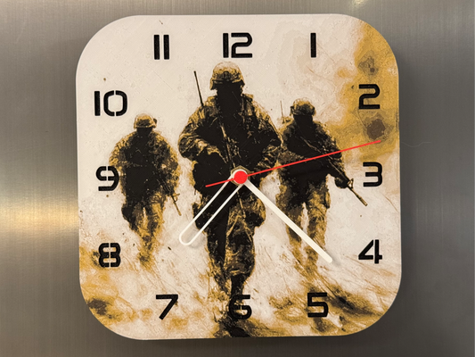 Ground Force – Square HueForge Clock – Designed by cP3D