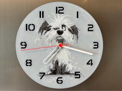 Crazy Pup – Round HueForge Clock – Designed by cP3D