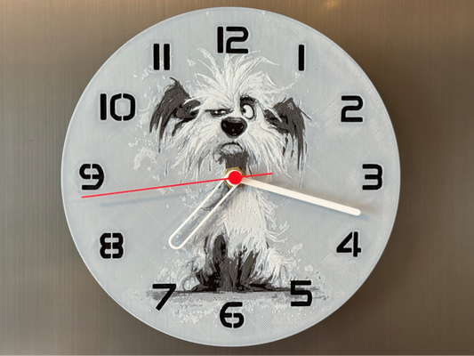 Crazy Pup – Round HueForge Clock – Designed by cP3D