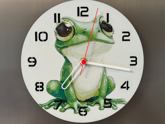 Cute Baby Frog – Round HueForge Clock – Designed by cP3D