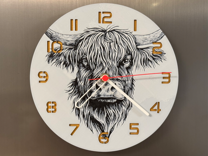 Highland Gaze – Round HueForge Clock – Designed by cP3D