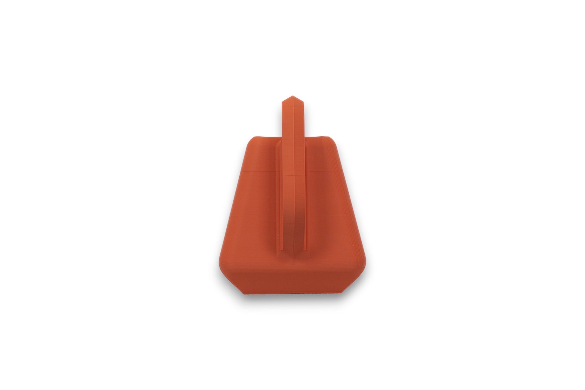 Terracotta PLA watering can – 3D printed with faceted rectangular body, long angled spout, and side-mounted loop handle

