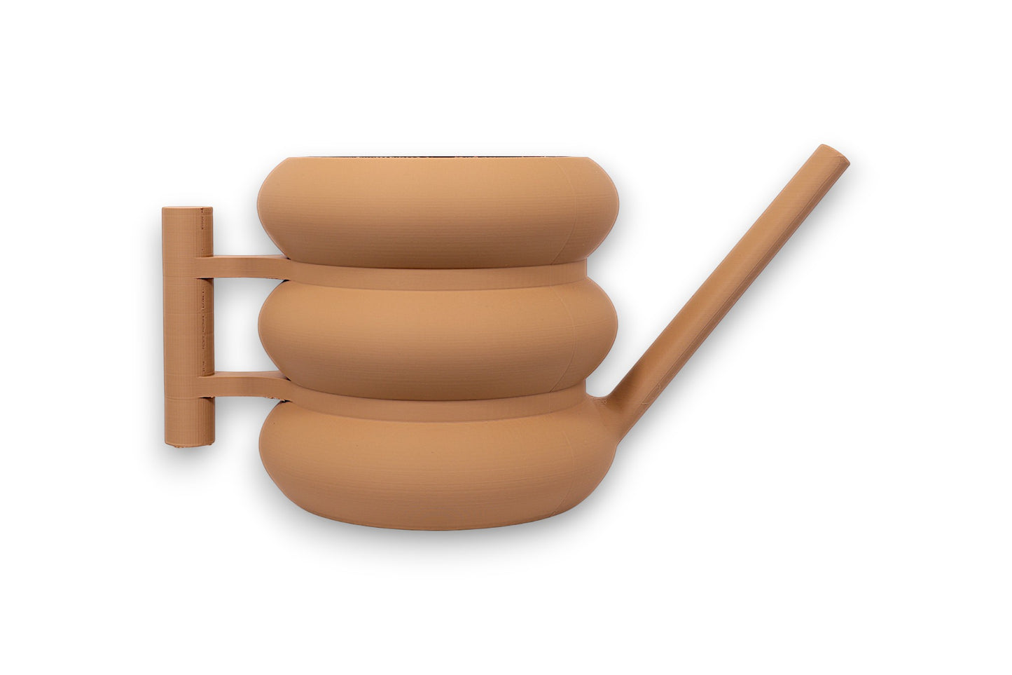 Brown watering can on a white background