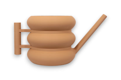 Brown watering can on a white background