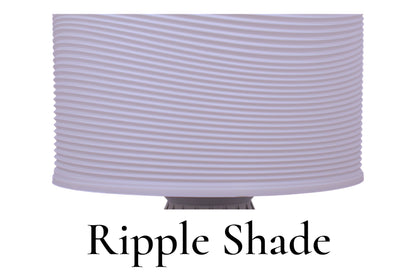 Lampshade with ripple texture on a white background