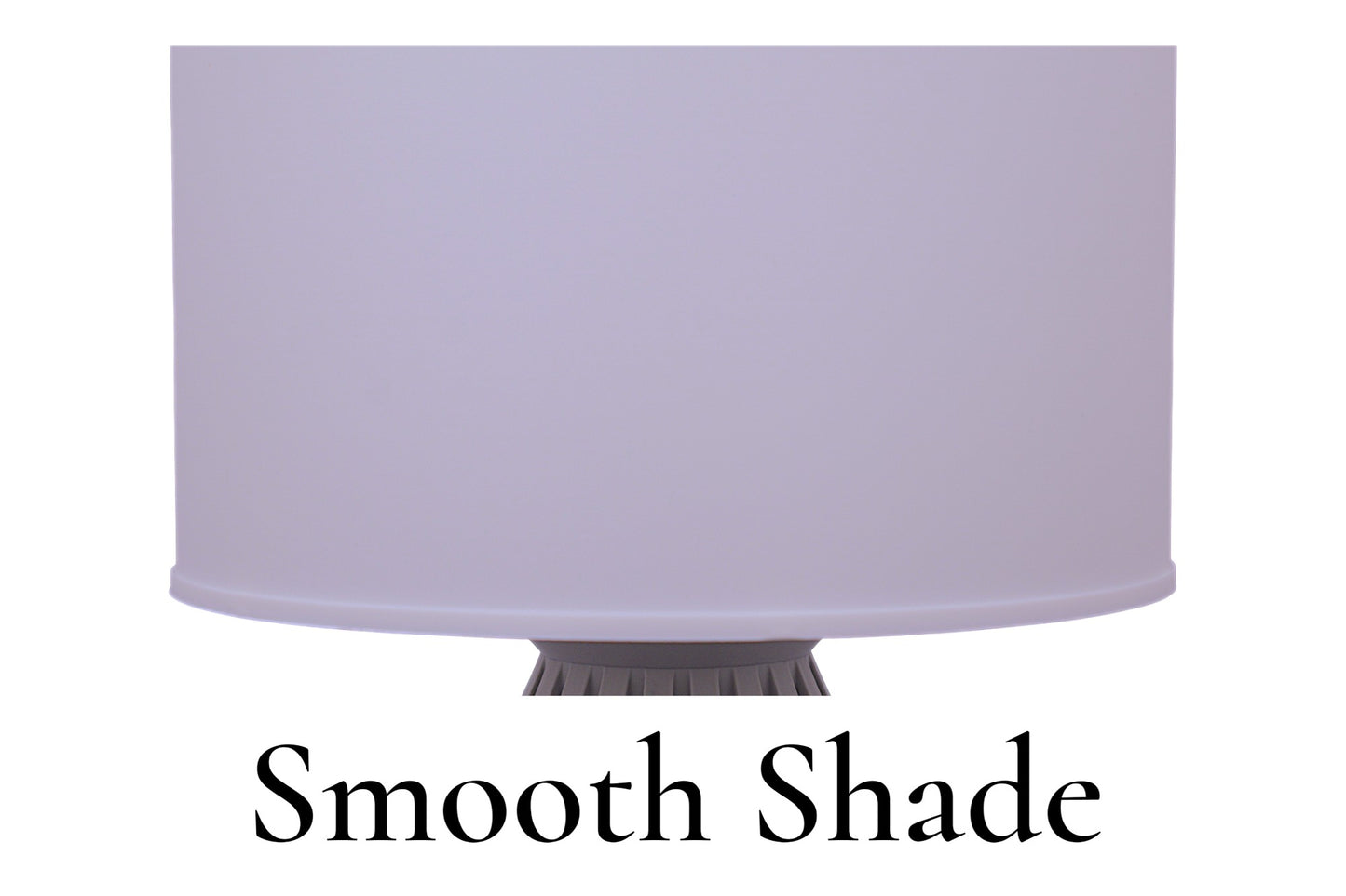 Lavender lampshade with 'Smooth Shade' text on a white background
