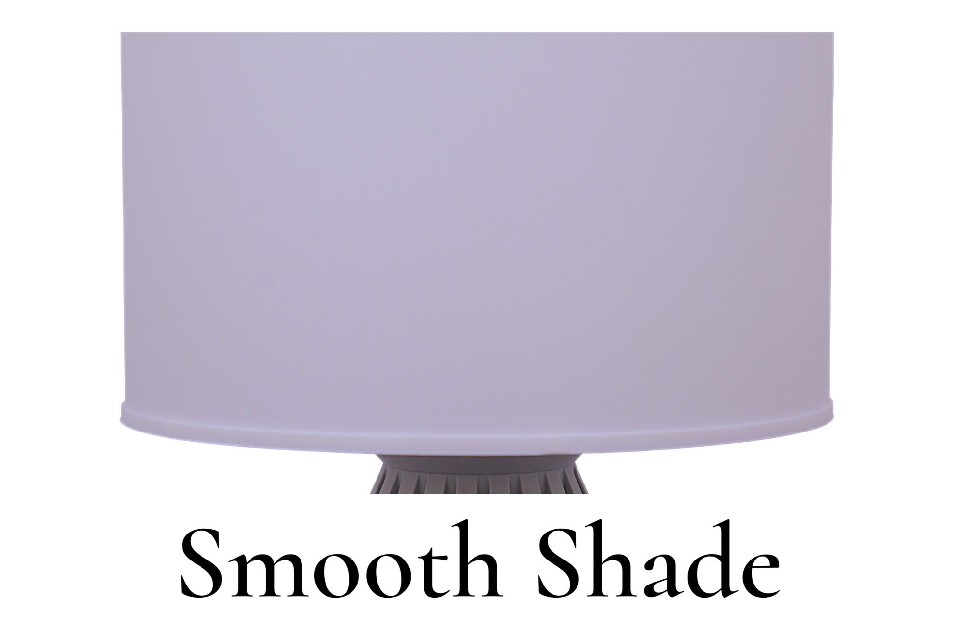 Lavender lampshade with 'Smooth Shade' text on a white background