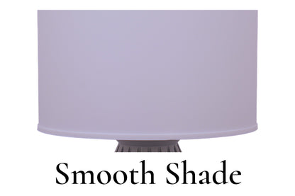 Lavender lampshade with 'Smooth Shade' text on a white background