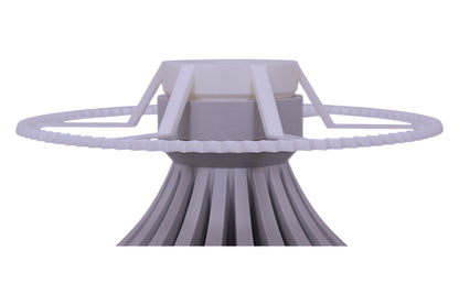 White plastic component on a white background