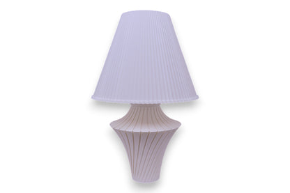 Lamp base component – white fluted conical base with cylindrical top and radial arms forming partial ring