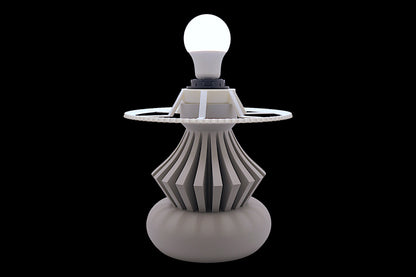 Modern lamp with a unique design on a black background