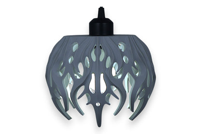 Decorative lampshade with a unique geometric design on a white background