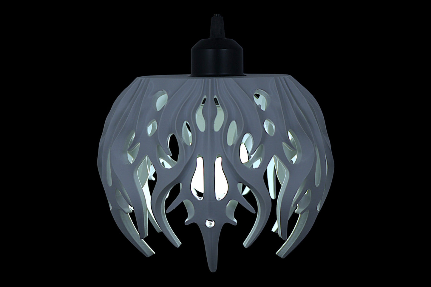 Decorative lamp with a unique design on a black background