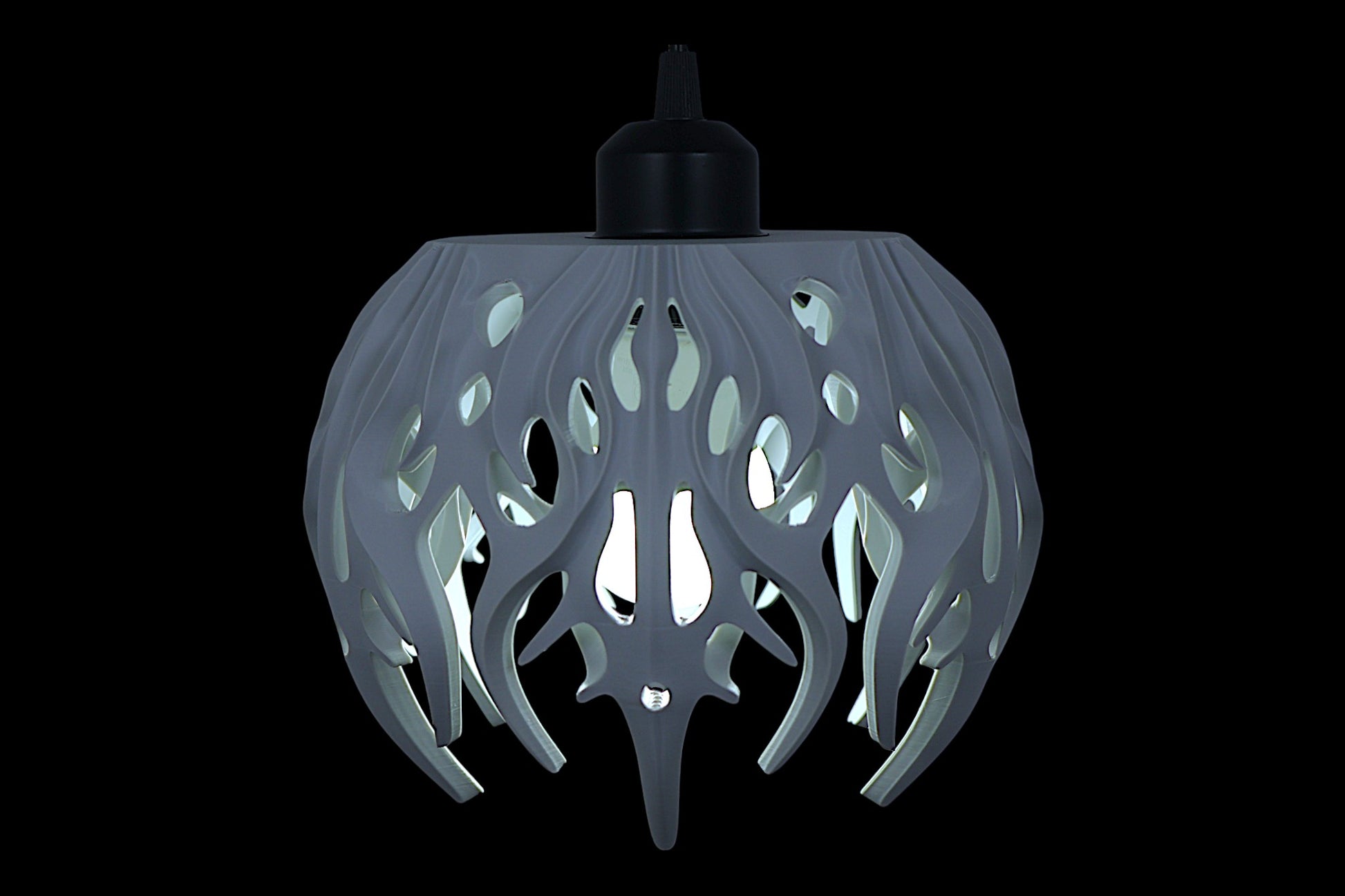 Decorative lamp with a unique design on a black background