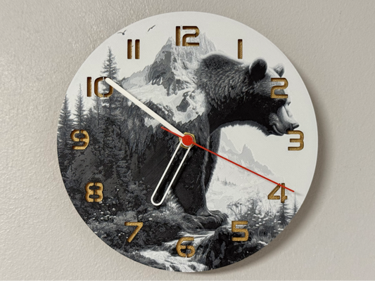 Bear Ridge – Round HueForge Clock – Designed by cP3D