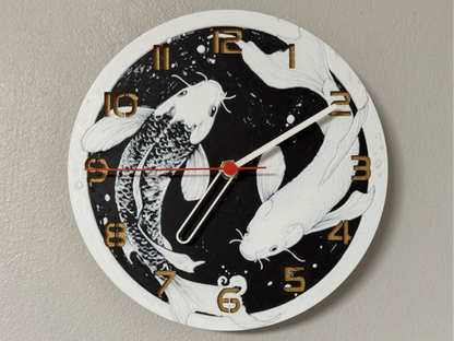 Koi Yin Yang – Round HueForge Clock – Designed by cP3D