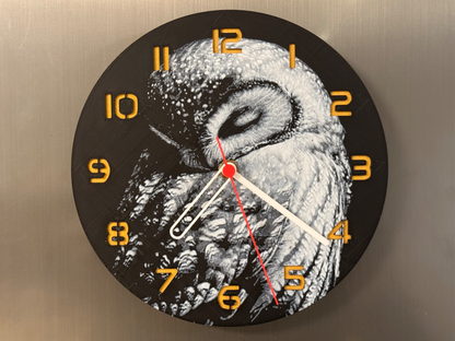 Dreaming Owl – Square HueForge Clock – Designed by cP3D