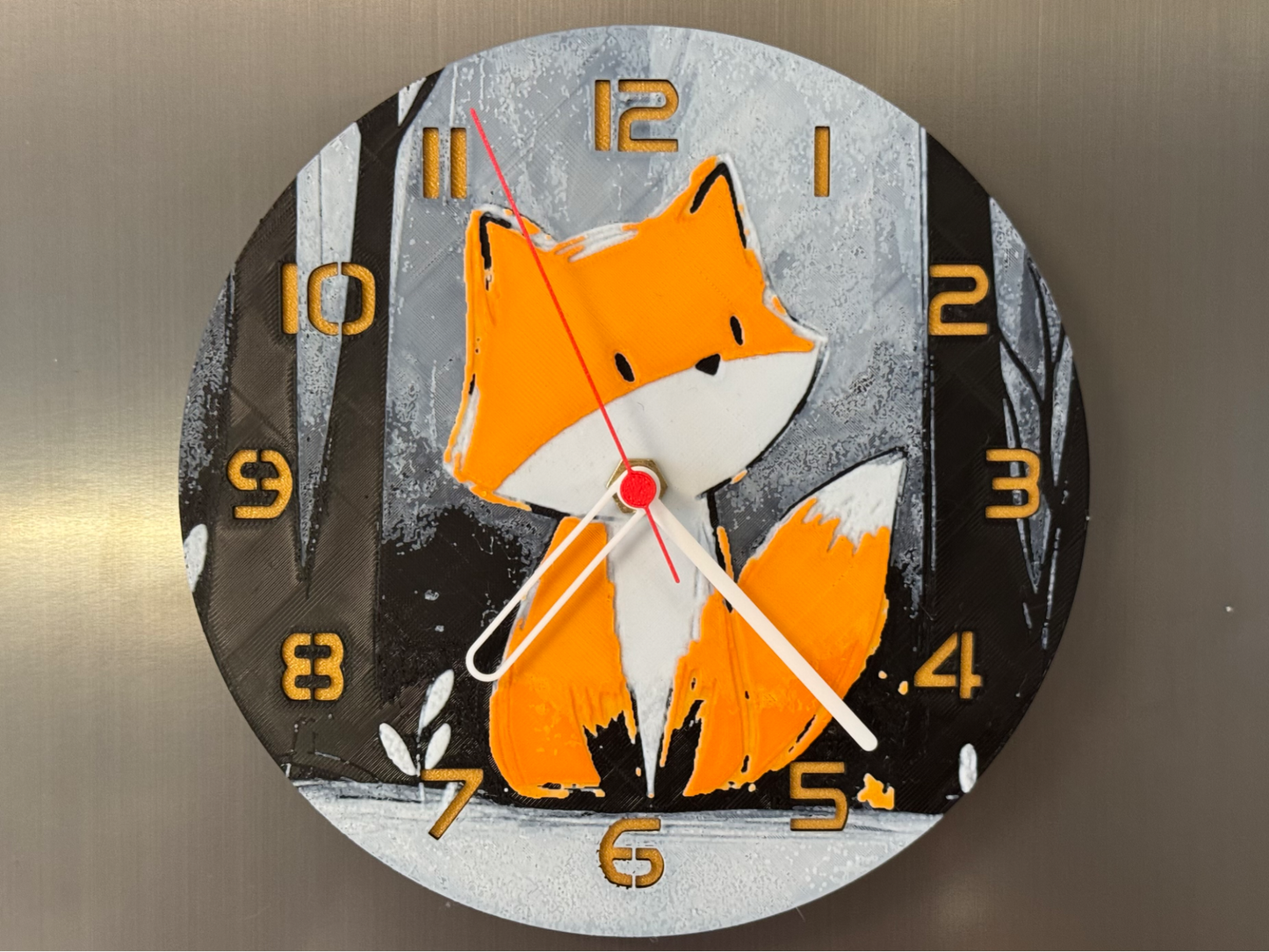 Cute Baby Fox – Round HueForge Clock – Designed by cP3D