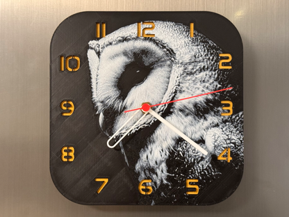 Night Owl – Square HueForge Clock – Designed by cP3D