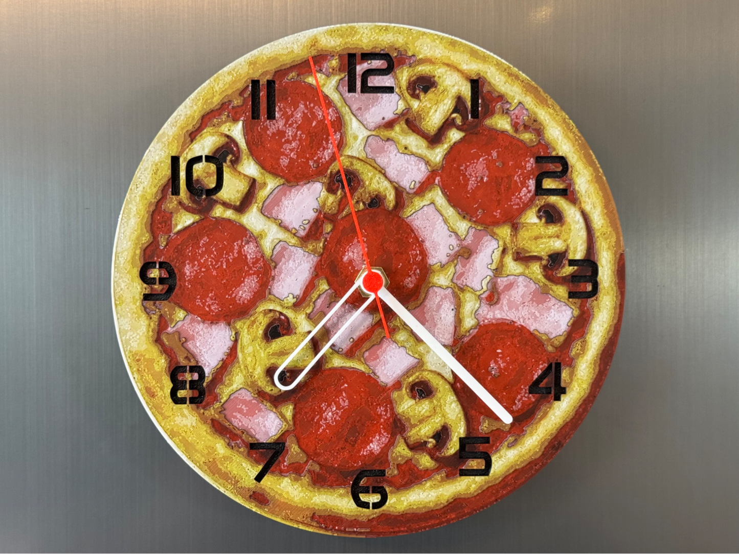 Pizza Time – Round HueForge Clock – Designed by cP3D