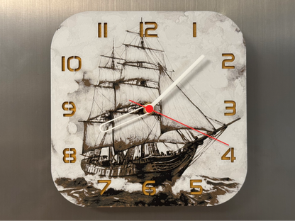Desert Sail – Square HueForge Clock – Designed by cP3D