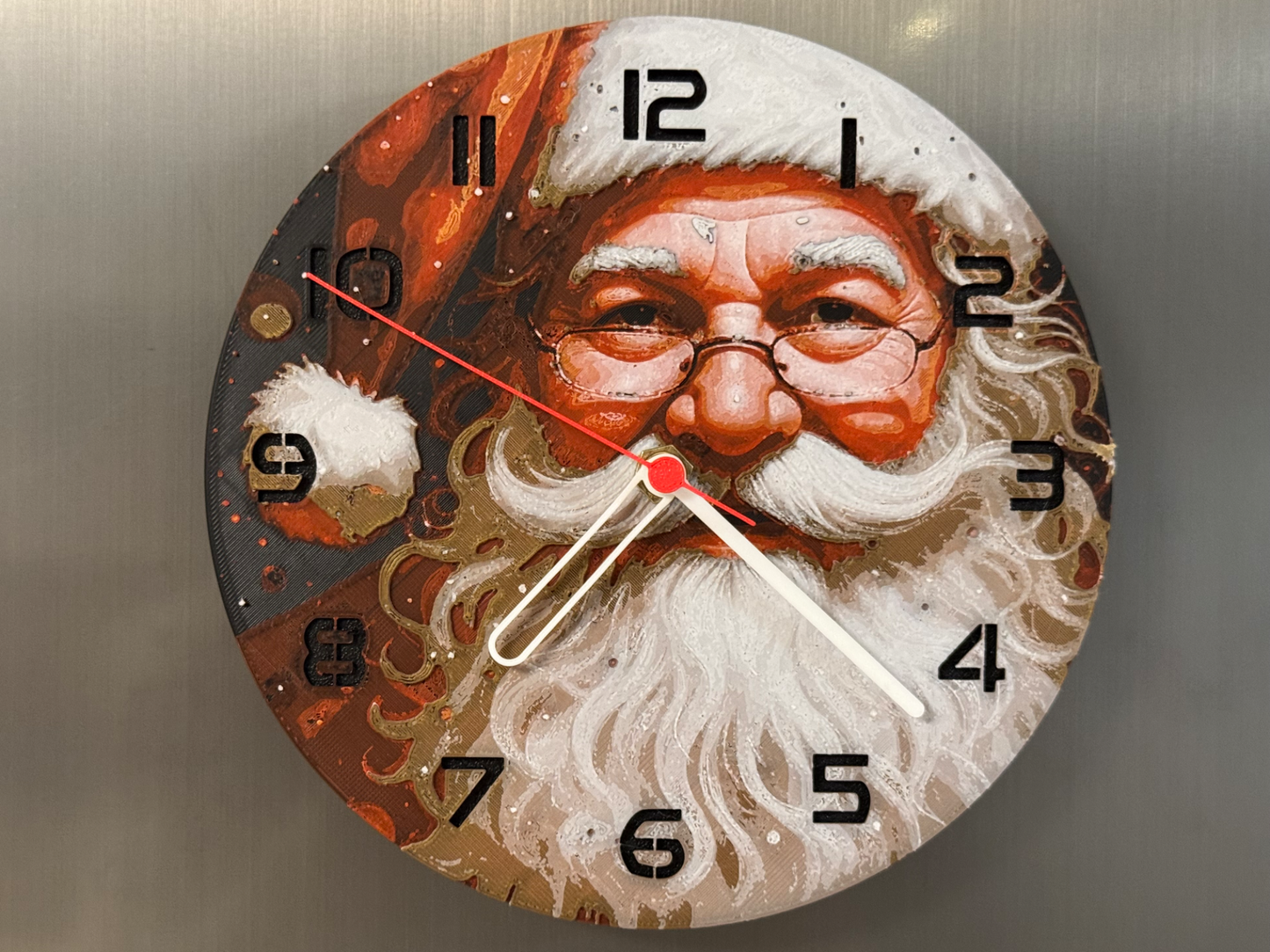 Jolly Saint Nick – Round HueForge Clock – Designed by cP3D
