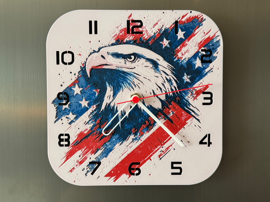 American Pride – Square HueForge Clock – Designed by cP3D